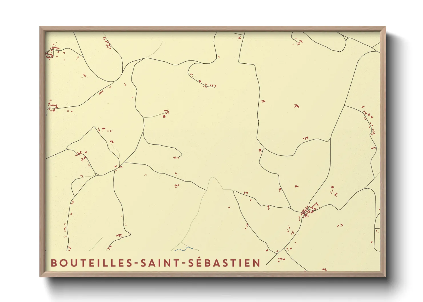 Une affiche de carte sur Bouteilles-Saint-Sébastien