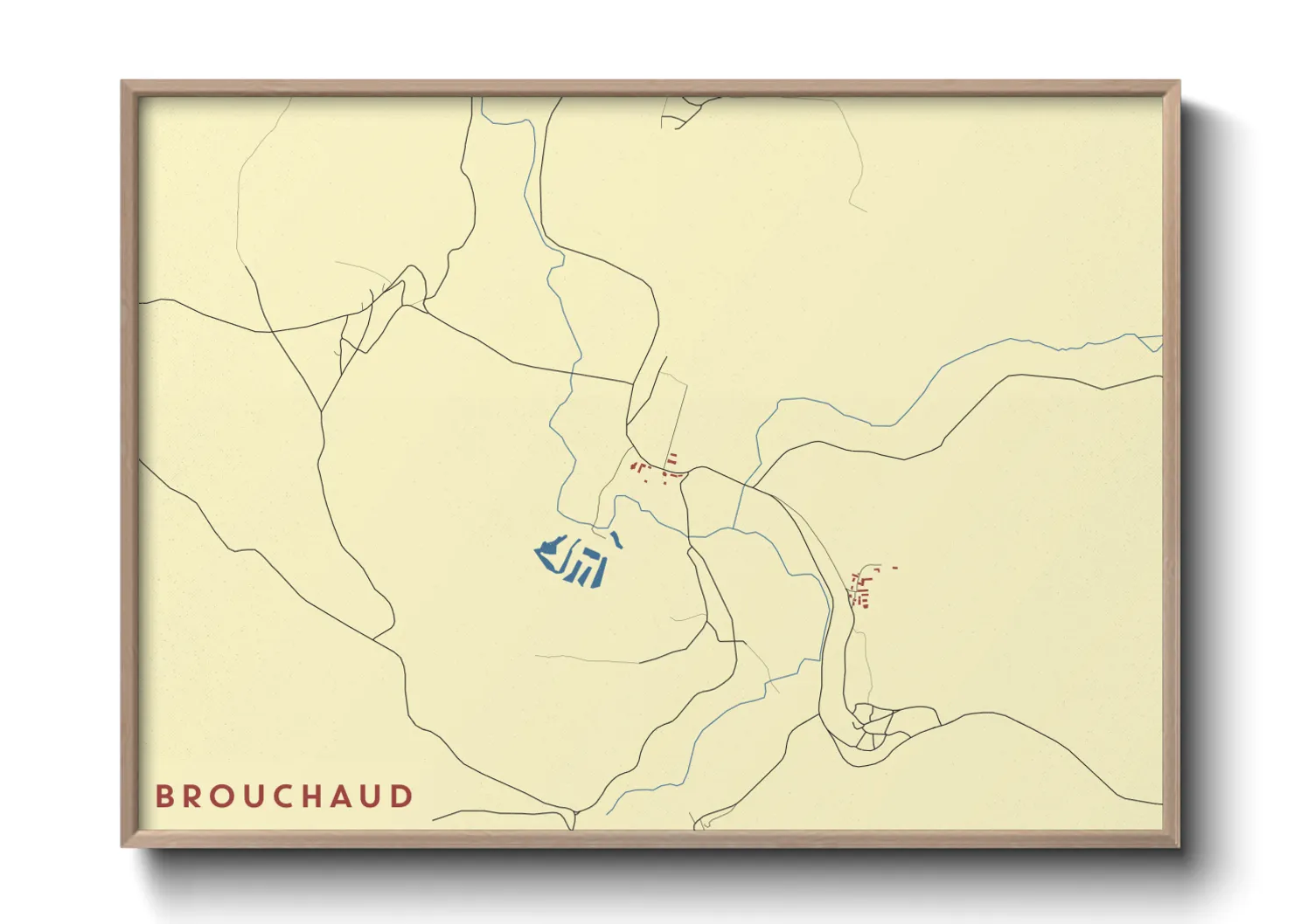 Une affiche de carte sur Brouchaud