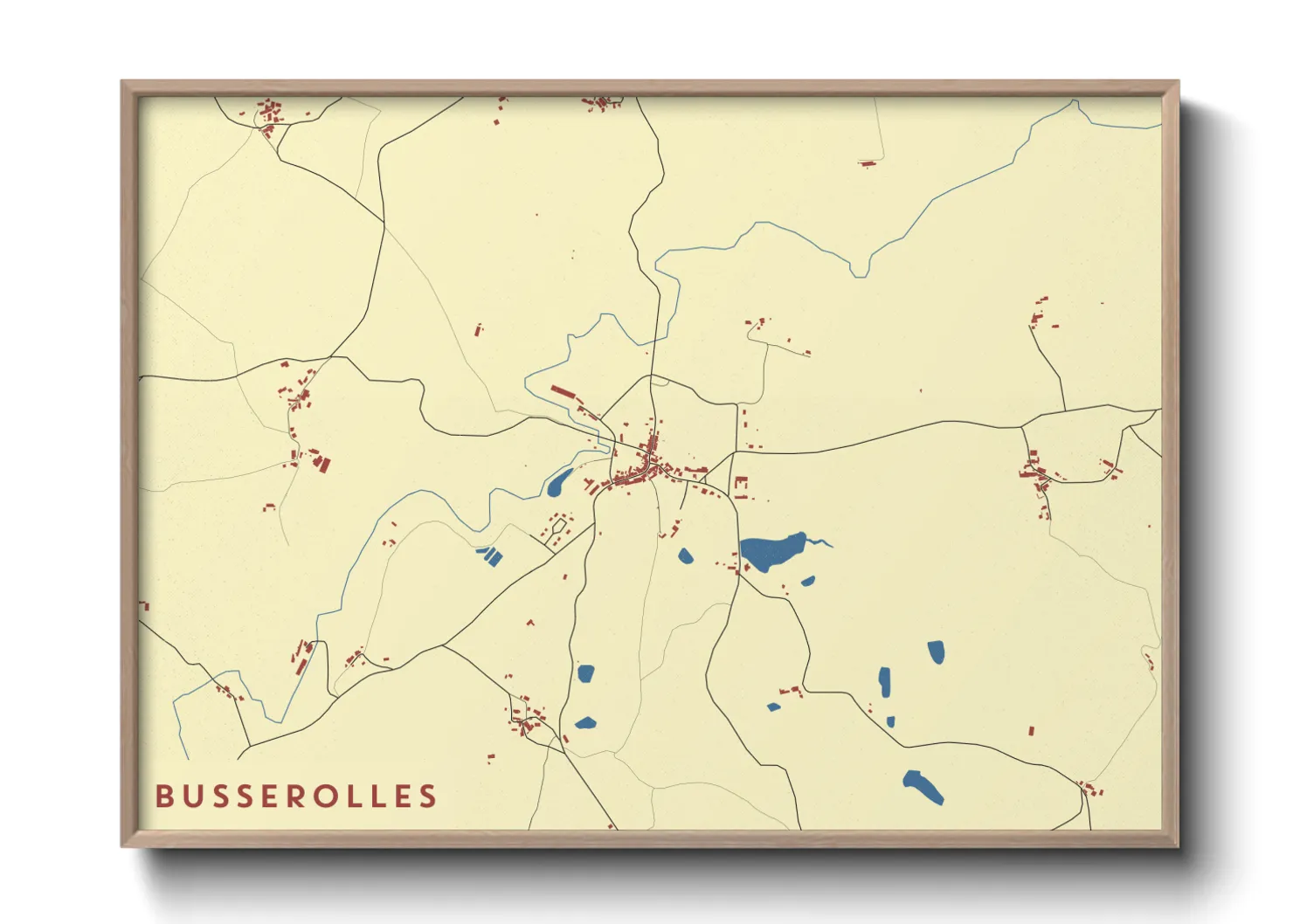 Une affiche de carte sur Busserolles