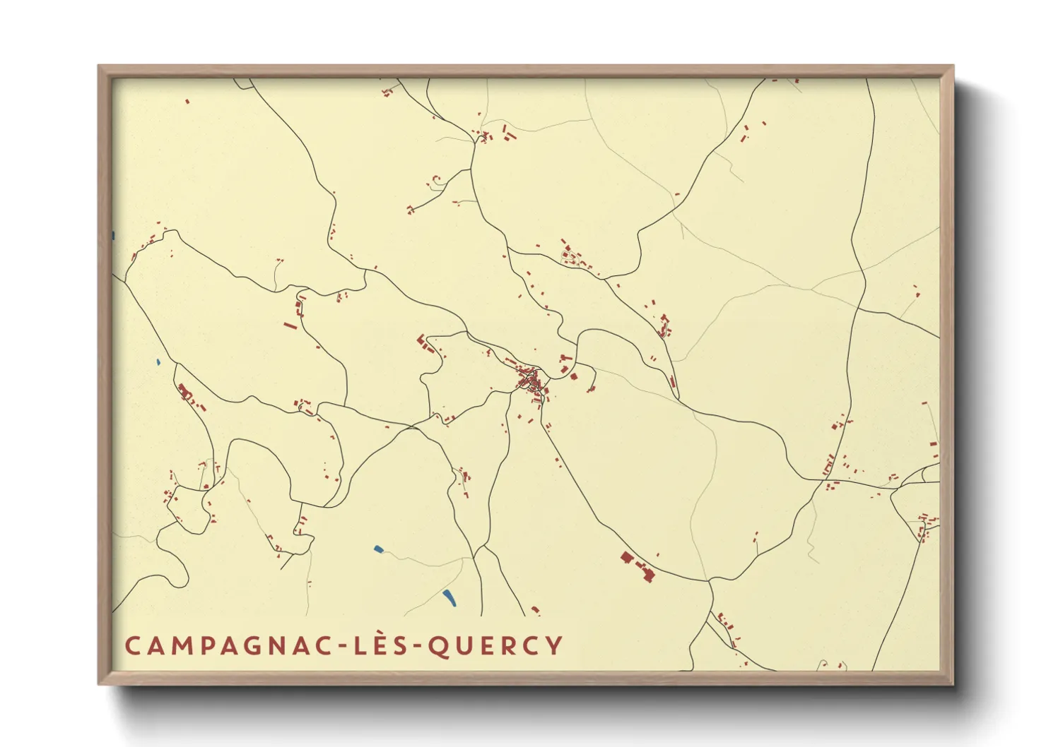 Une affiche de carte sur Campagnac-lès-Quercy