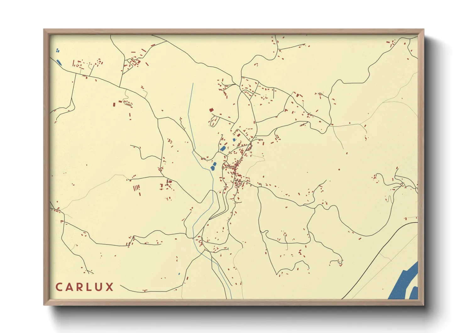 Une affiche de carte sur Carlux