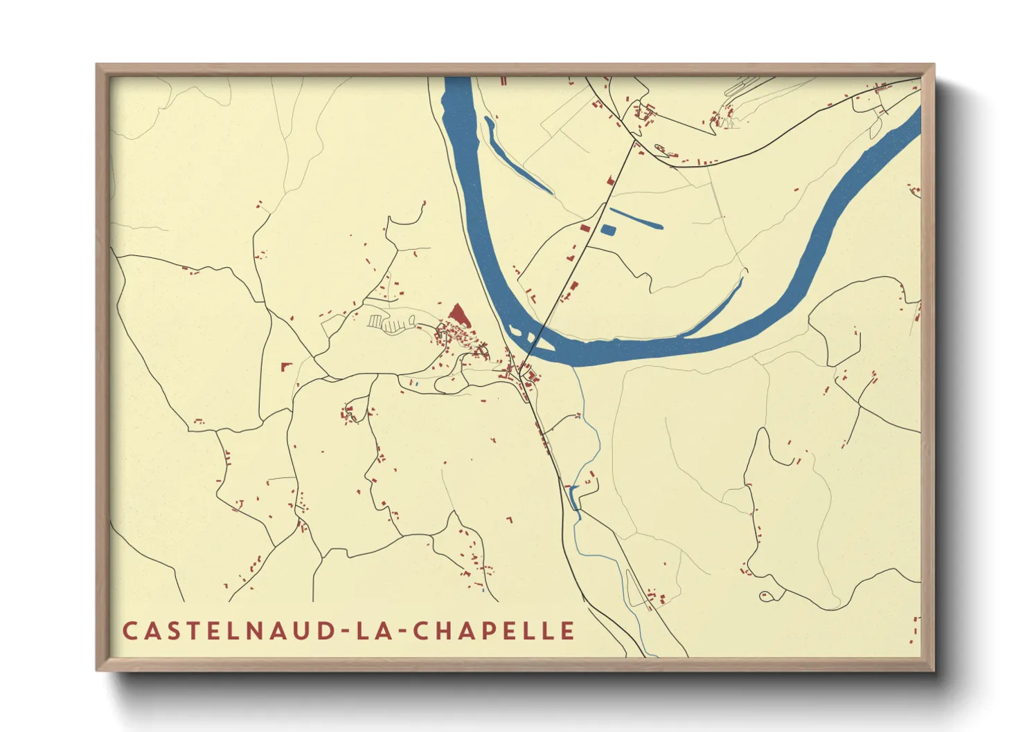 Une affiche de carte sur Castelnaud-la-Chapelle