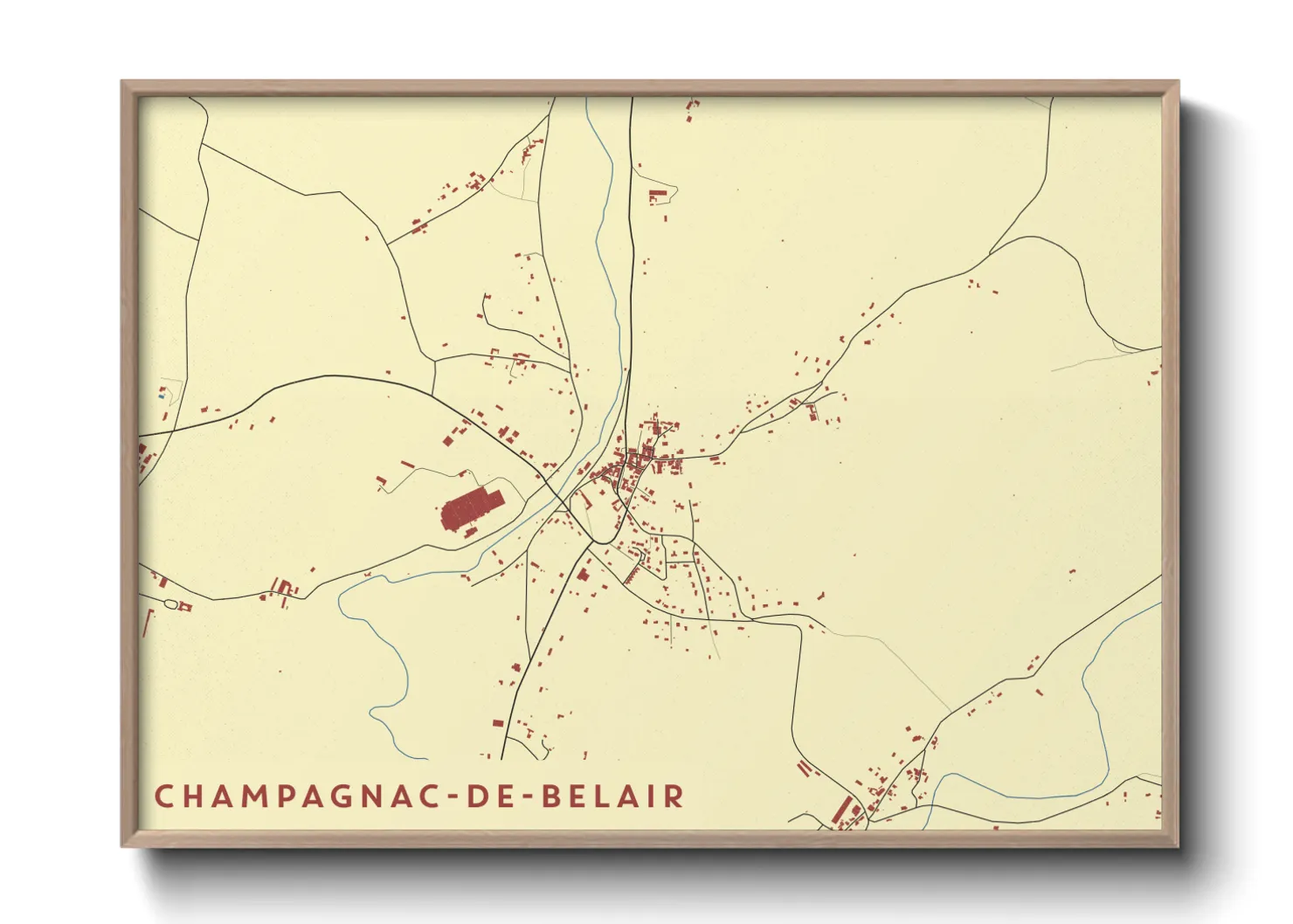 Une affiche de carte sur Champagnac-de-Belair