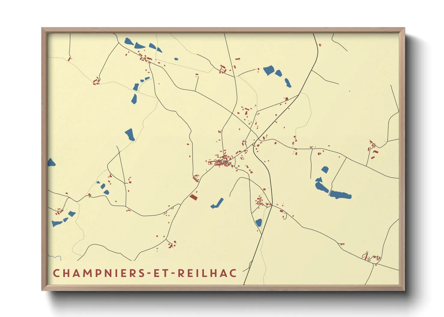 Une affiche de carte sur Champniers-et-Reilhac