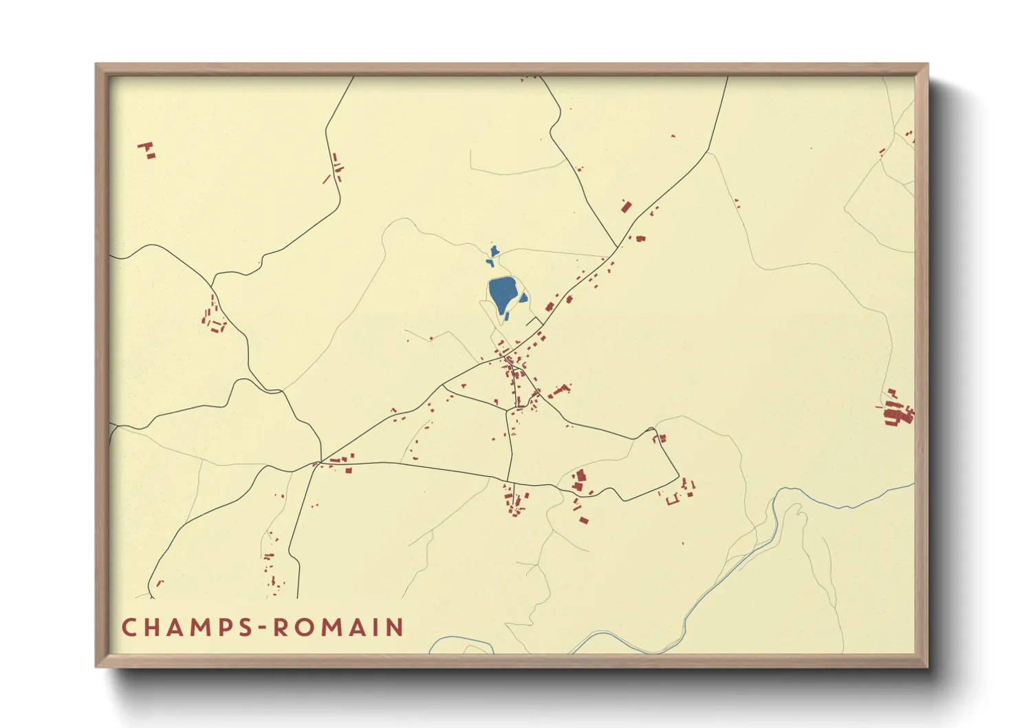 Une affiche de carte sur Champs-Romain