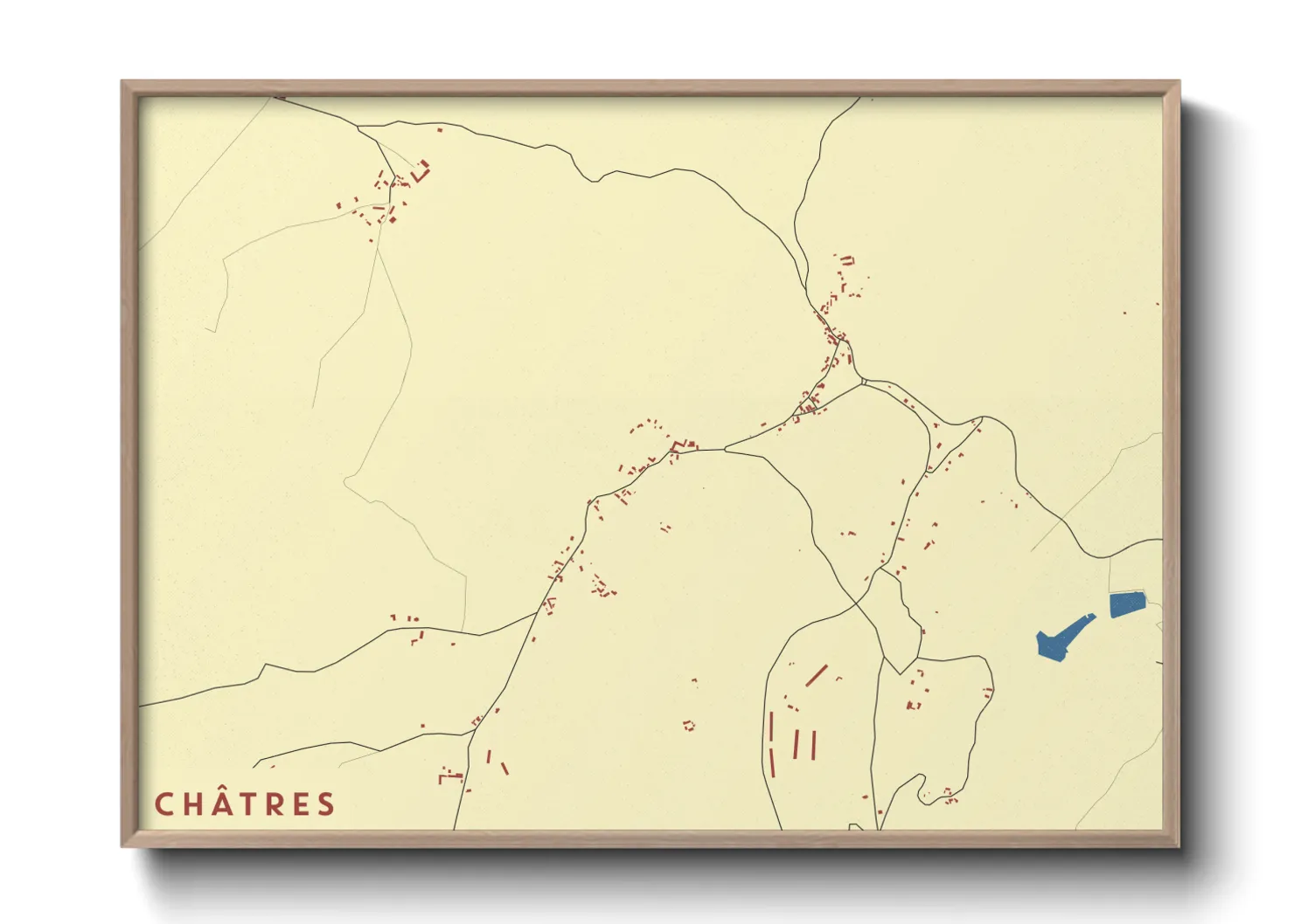 Une affiche de carte sur Châtres
