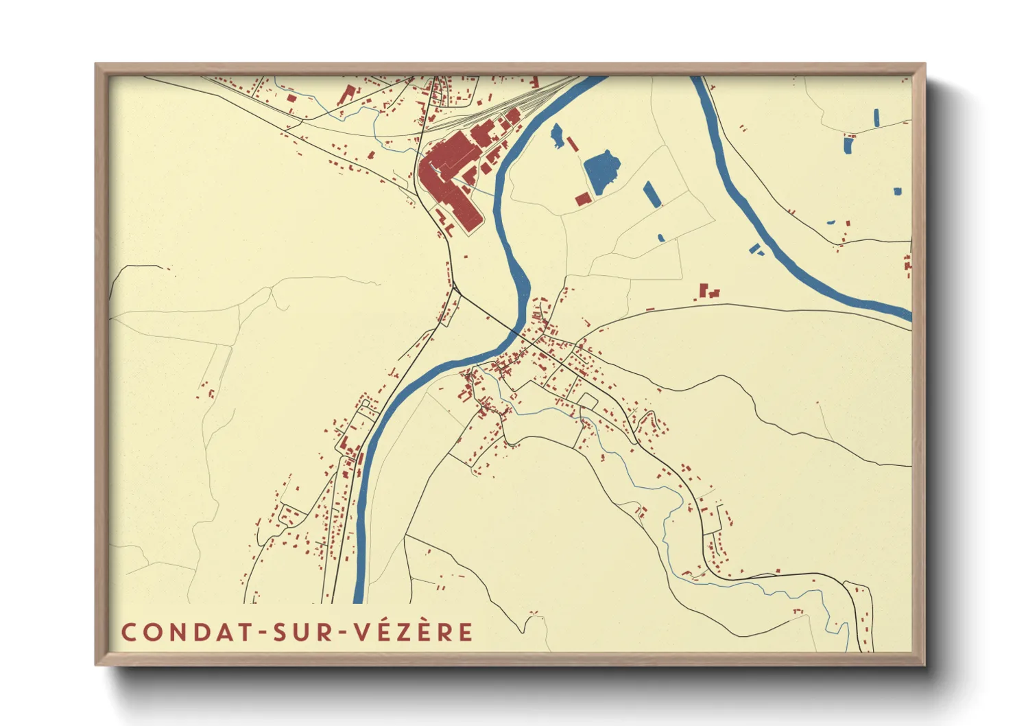 Une affiche de carte sur Condat-sur-Vézère
