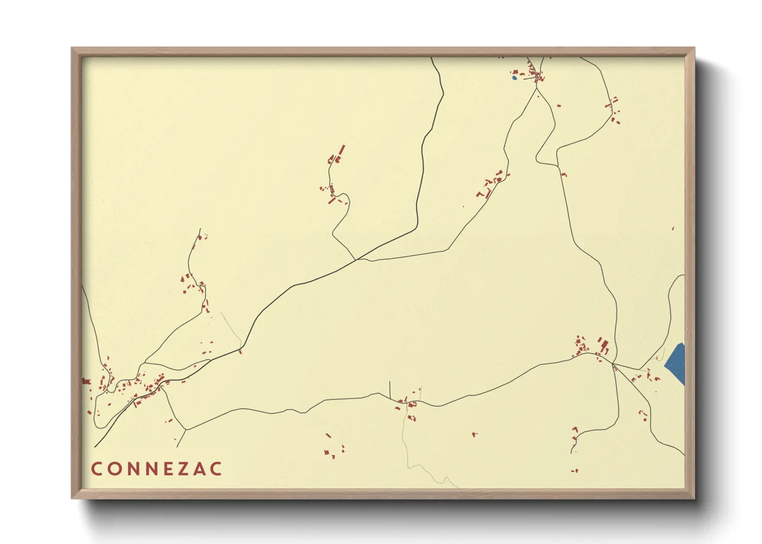 Une affiche de carte sur Connezac