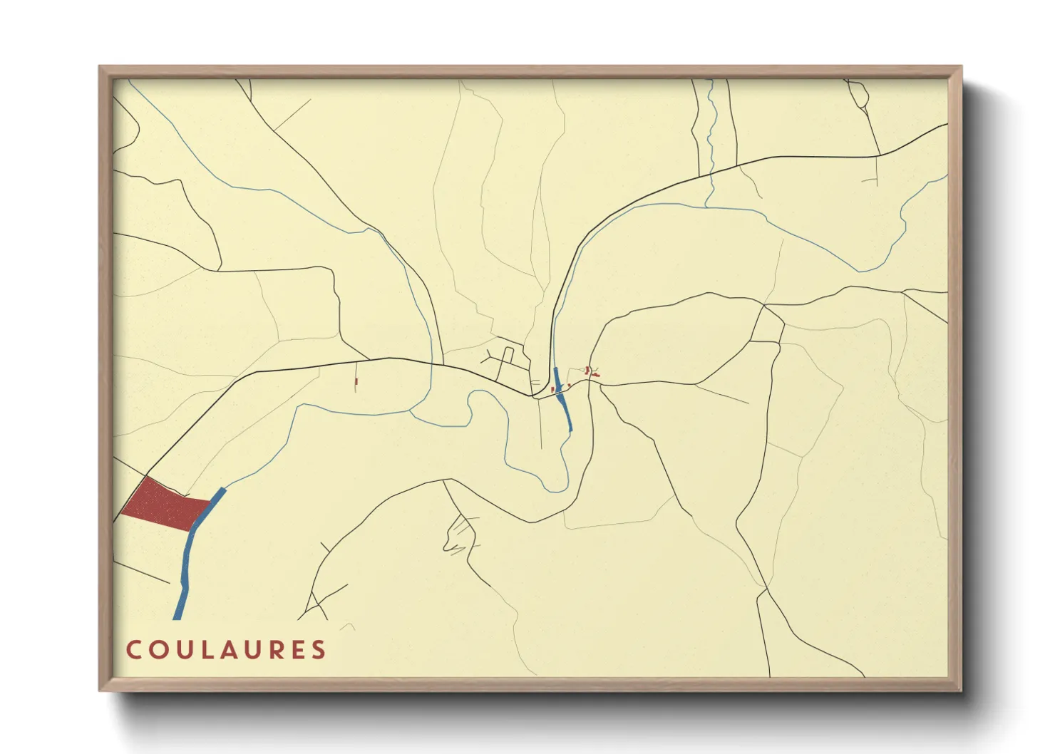 Une affiche de carte sur Coulaures