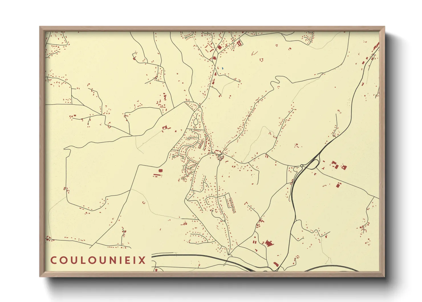 Une affiche de carte sur Coulounieix