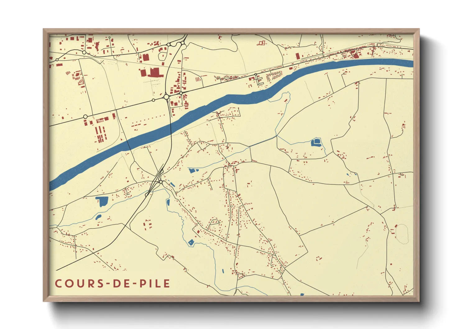 Une affiche de carte sur Cours-de-Pile