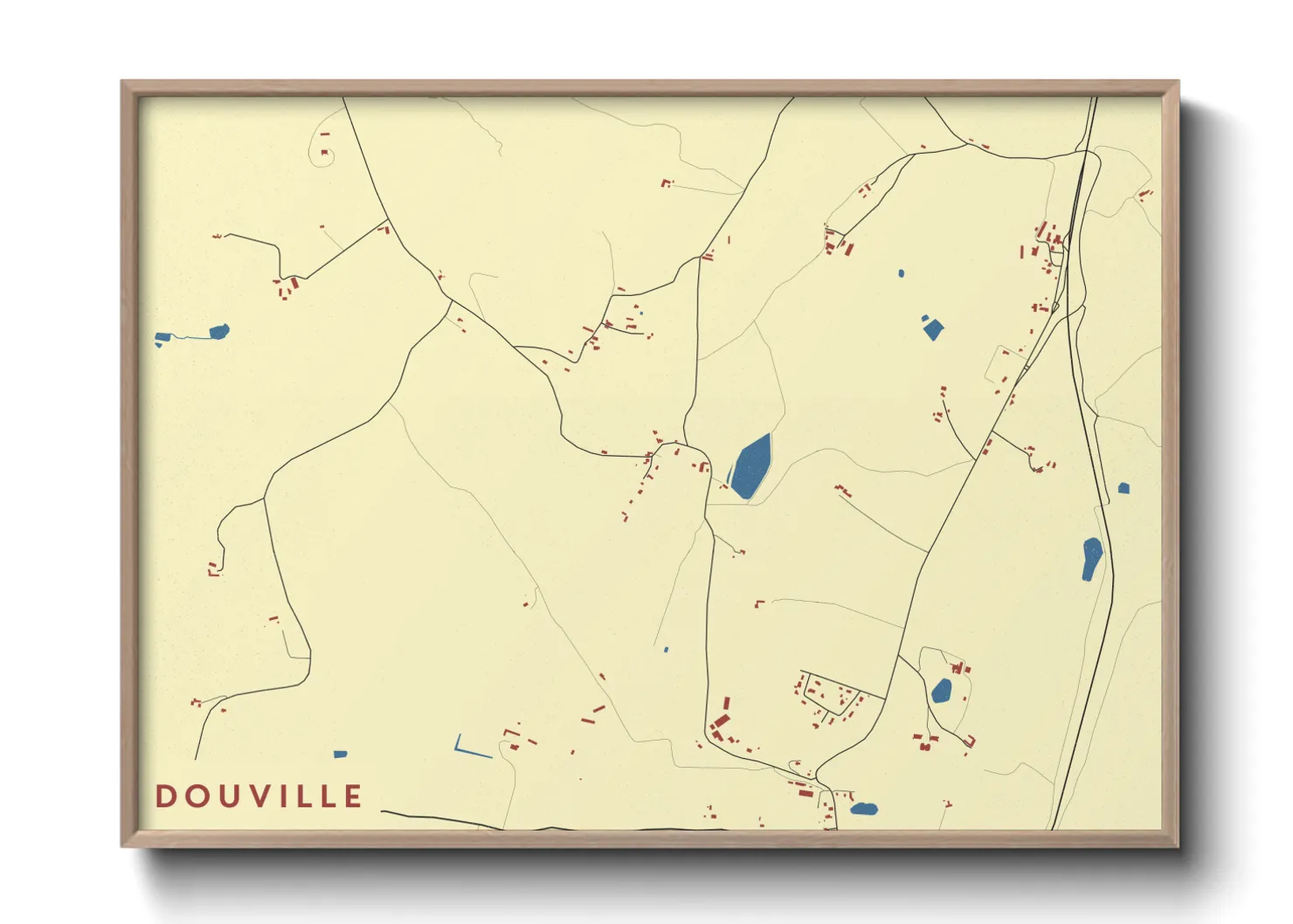 Une affiche de carte sur Douville