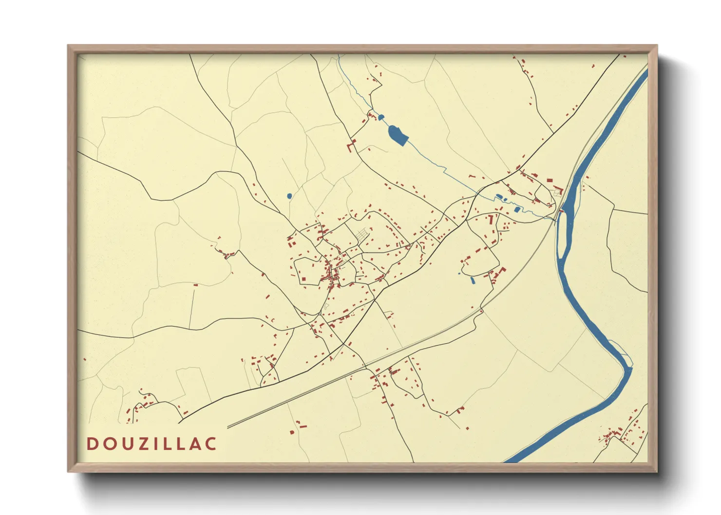 Une affiche de carte sur Douzillac
