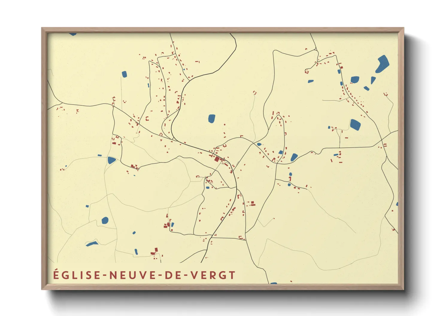 Une affiche de carte sur Église-Neuve-de-Vergt
