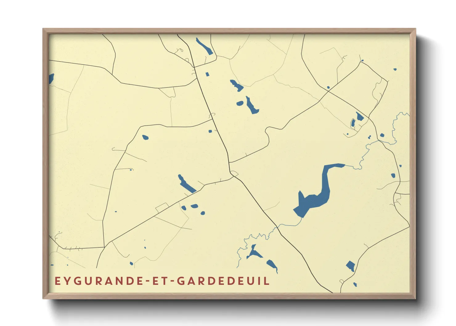 Une affiche de carte sur Eygurande-et-Gardedeuil