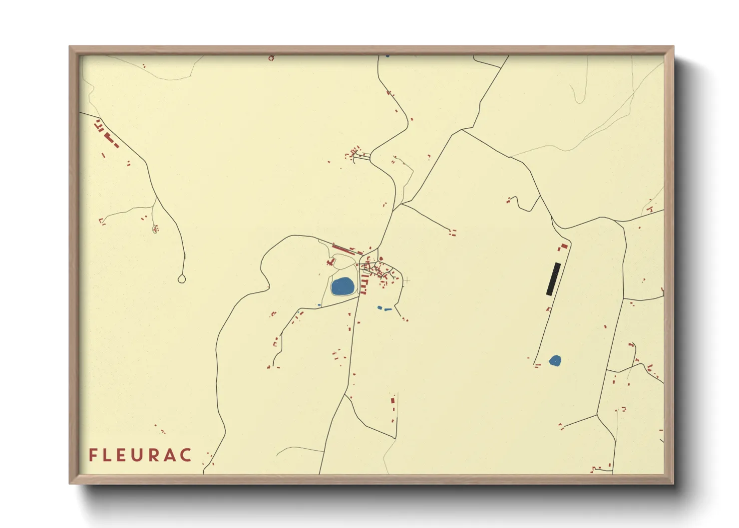 Une affiche de carte sur Fleurac