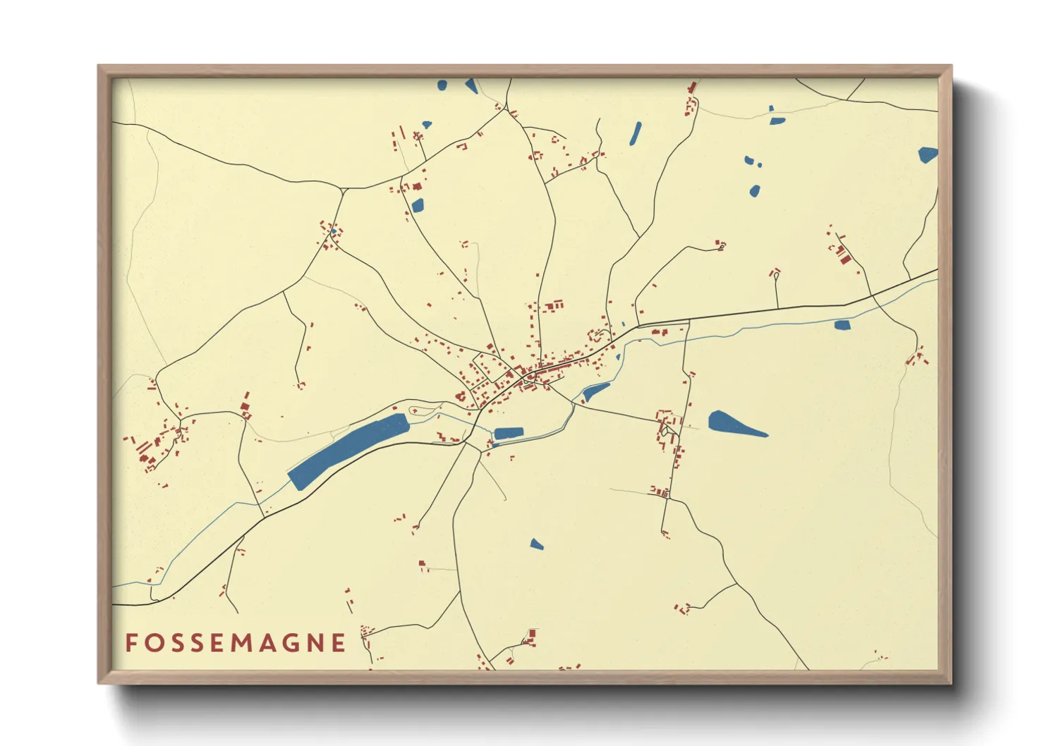 Une affiche de carte sur Fossemagne