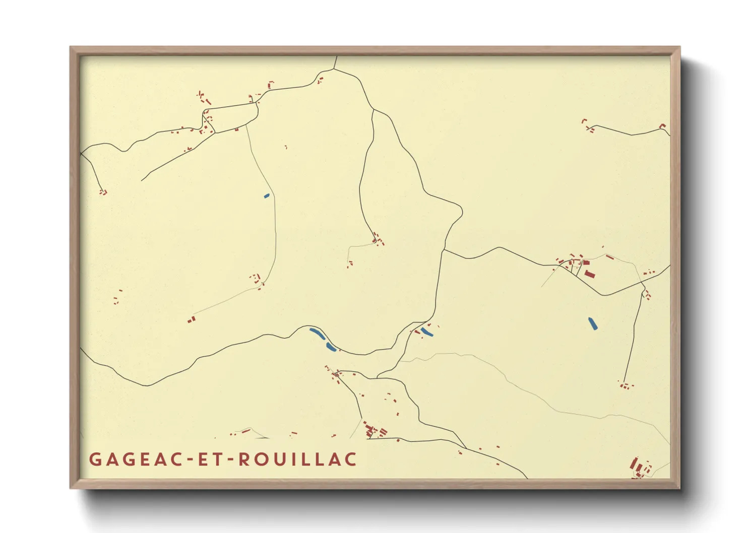 Une affiche de carte sur Gageac-et-Rouillac