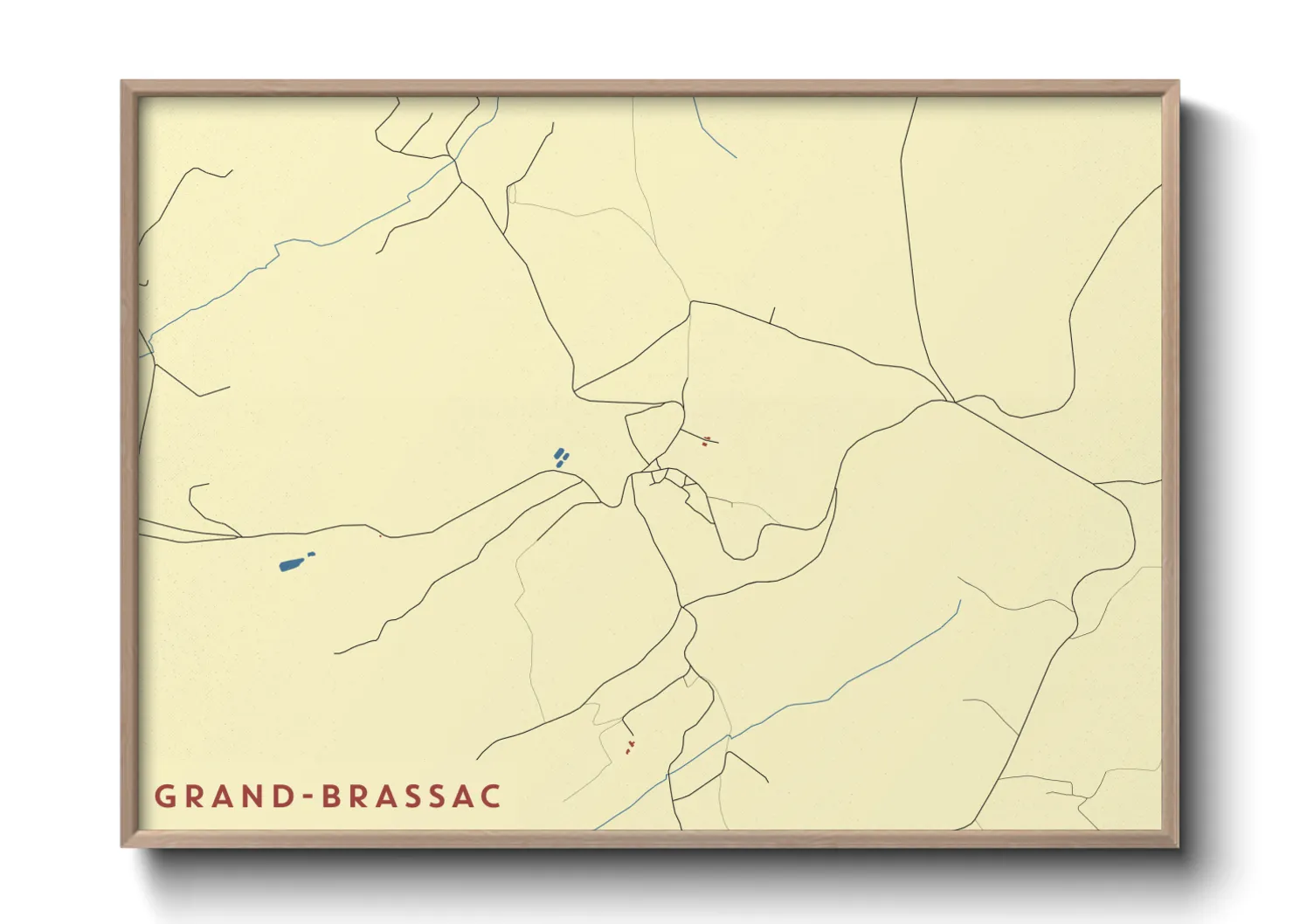 Une affiche de carte sur Grand-Brassac