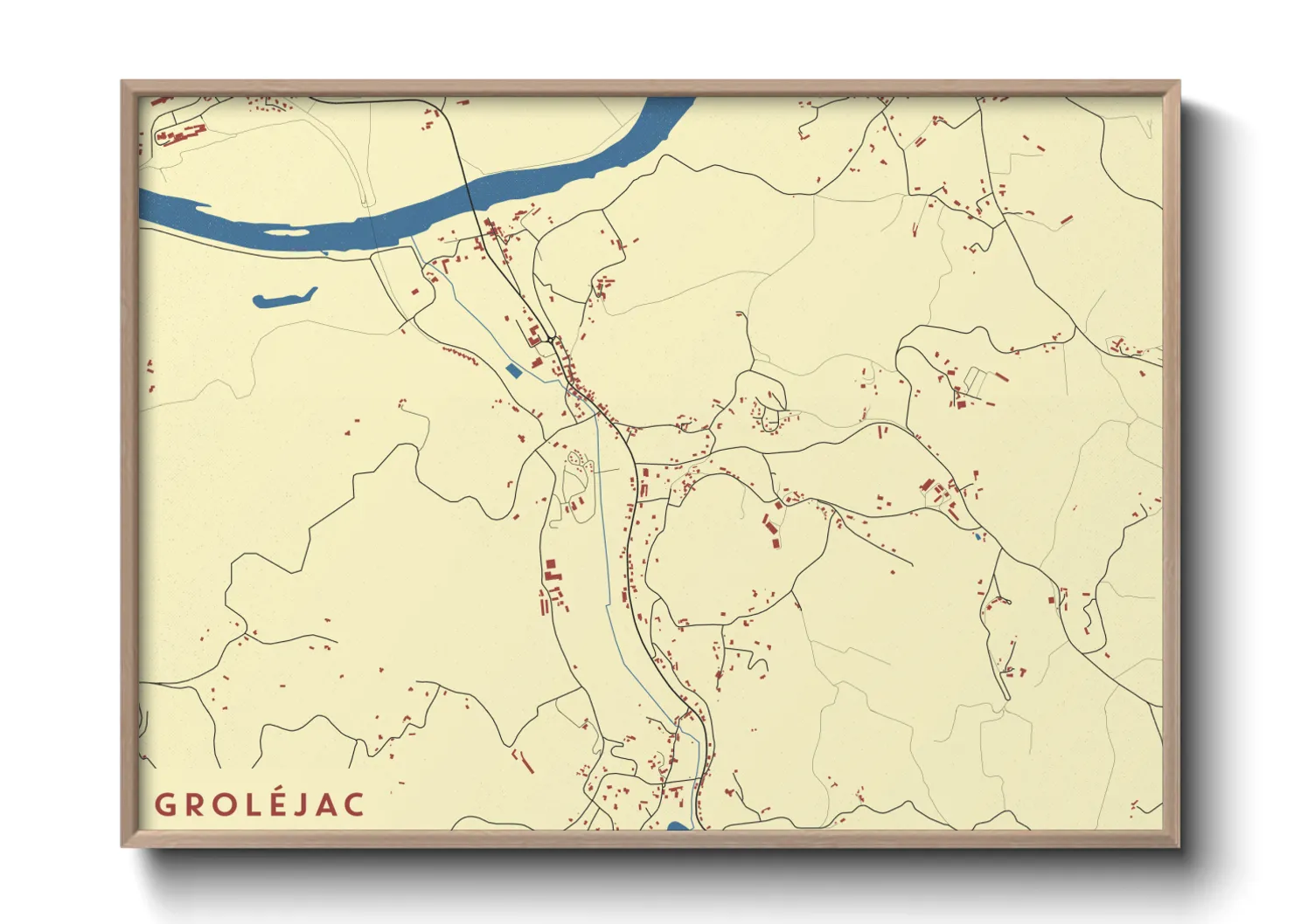 Une affiche de carte sur Groléjac