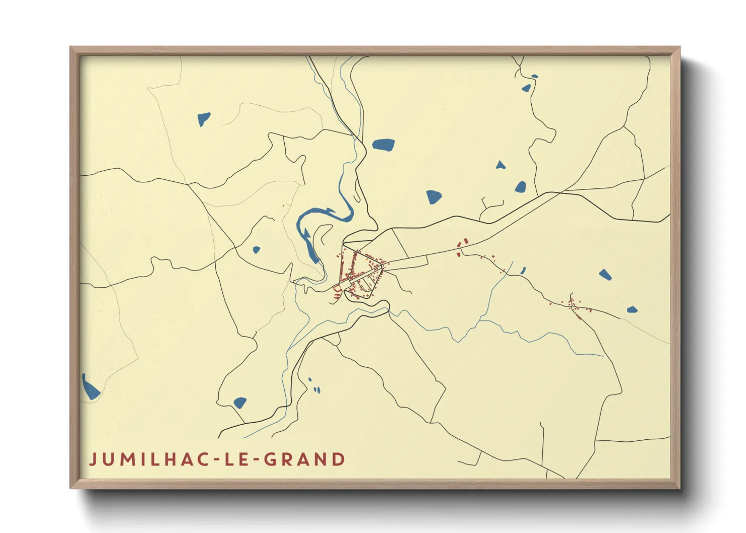 Une affiche de carte sur Jumilhac-le-Grand