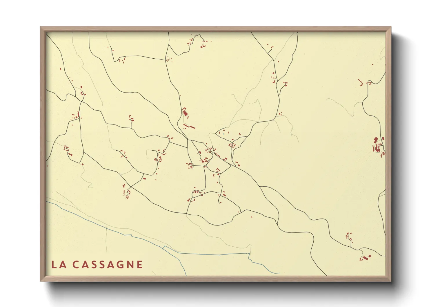 Une affiche de carte sur La Cassagne