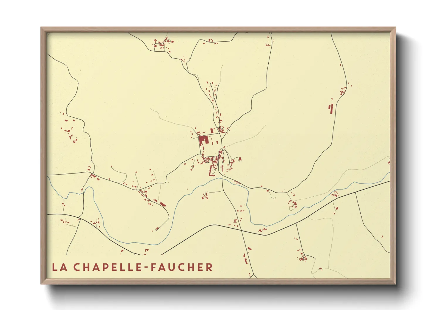 Une affiche de carte sur La Chapelle-Faucher