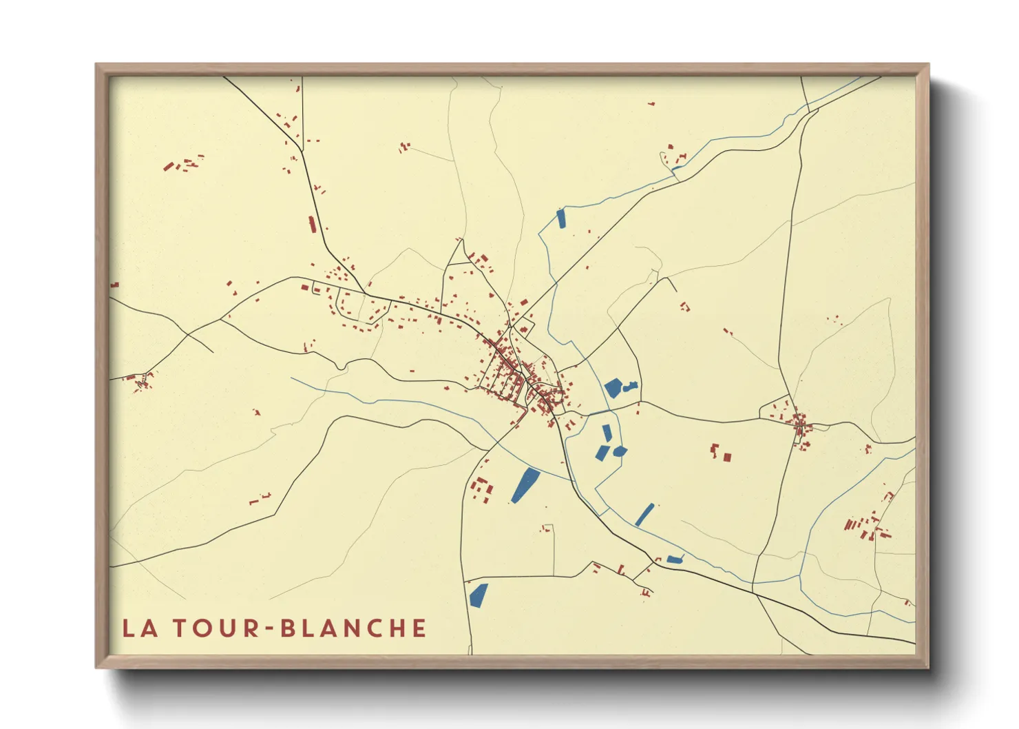 Une affiche de carte sur La Tour-Blanche