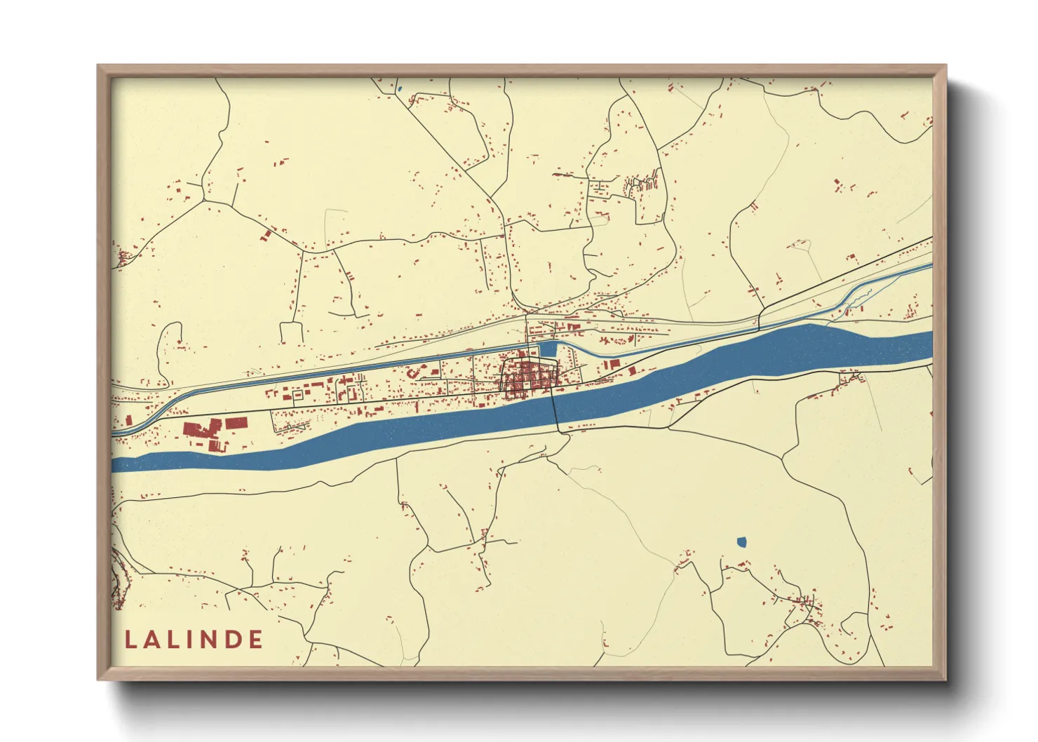 Une affiche de carte sur Lalinde