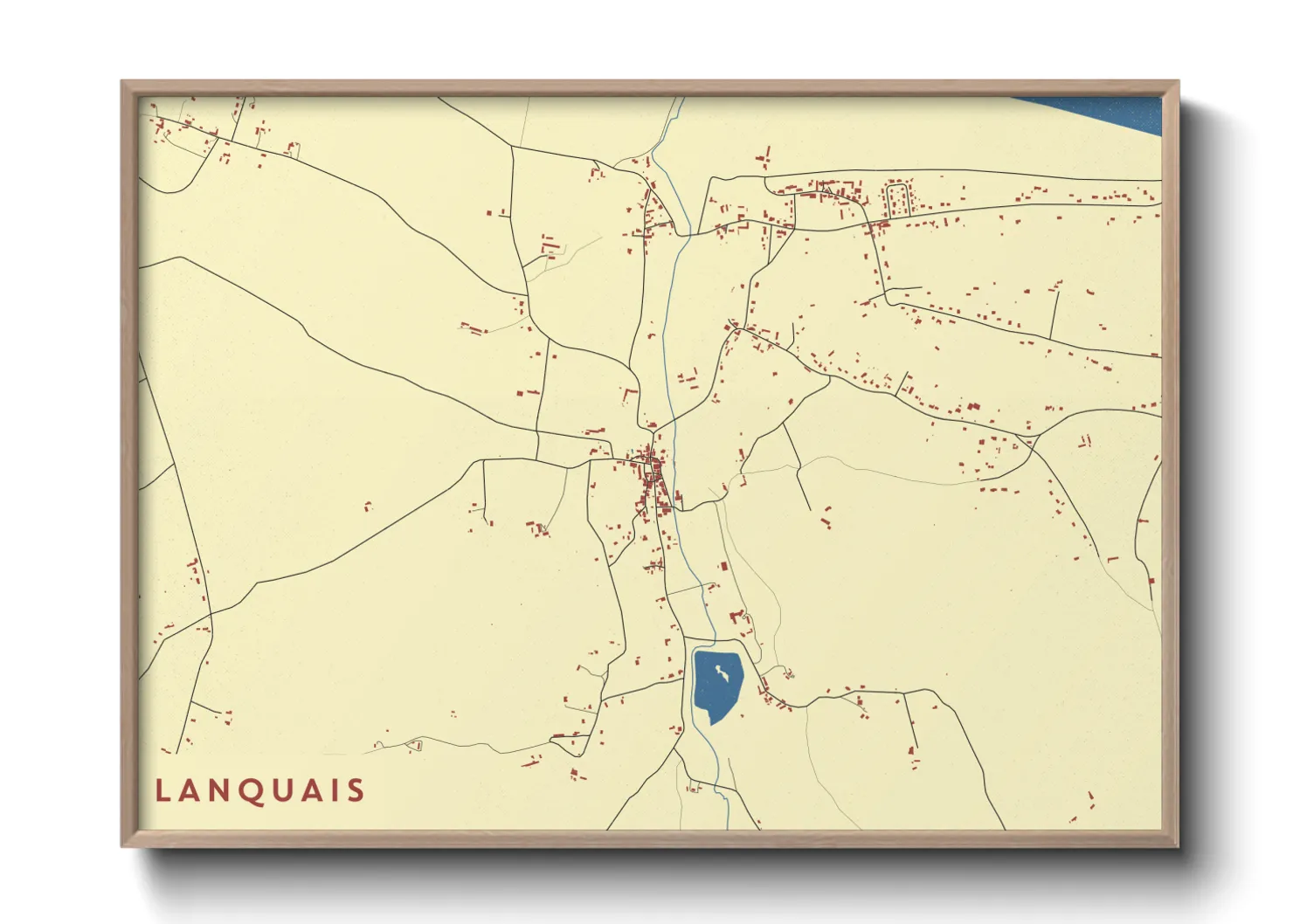 Une affiche de carte sur Lanquais