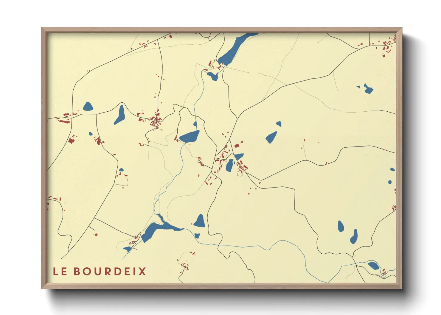 Une affiche de carte sur Le Bourdeix