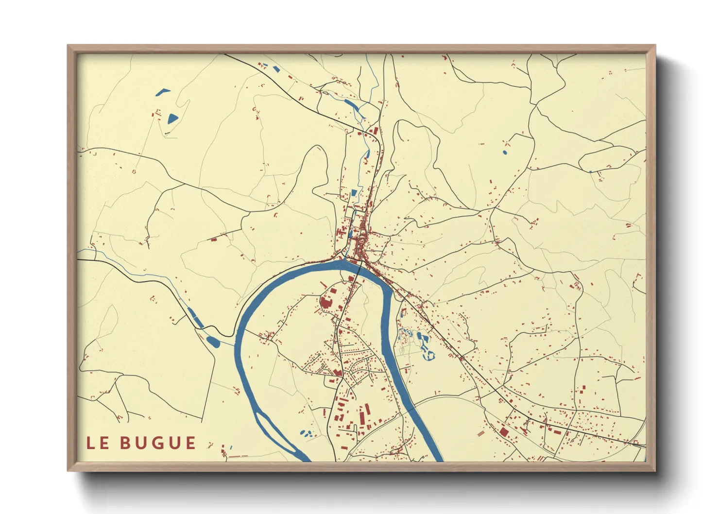 Une affiche de carte sur Le Bugue