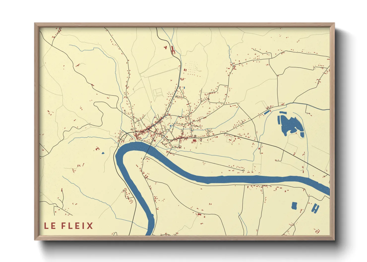 Une affiche de carte sur Le Fleix