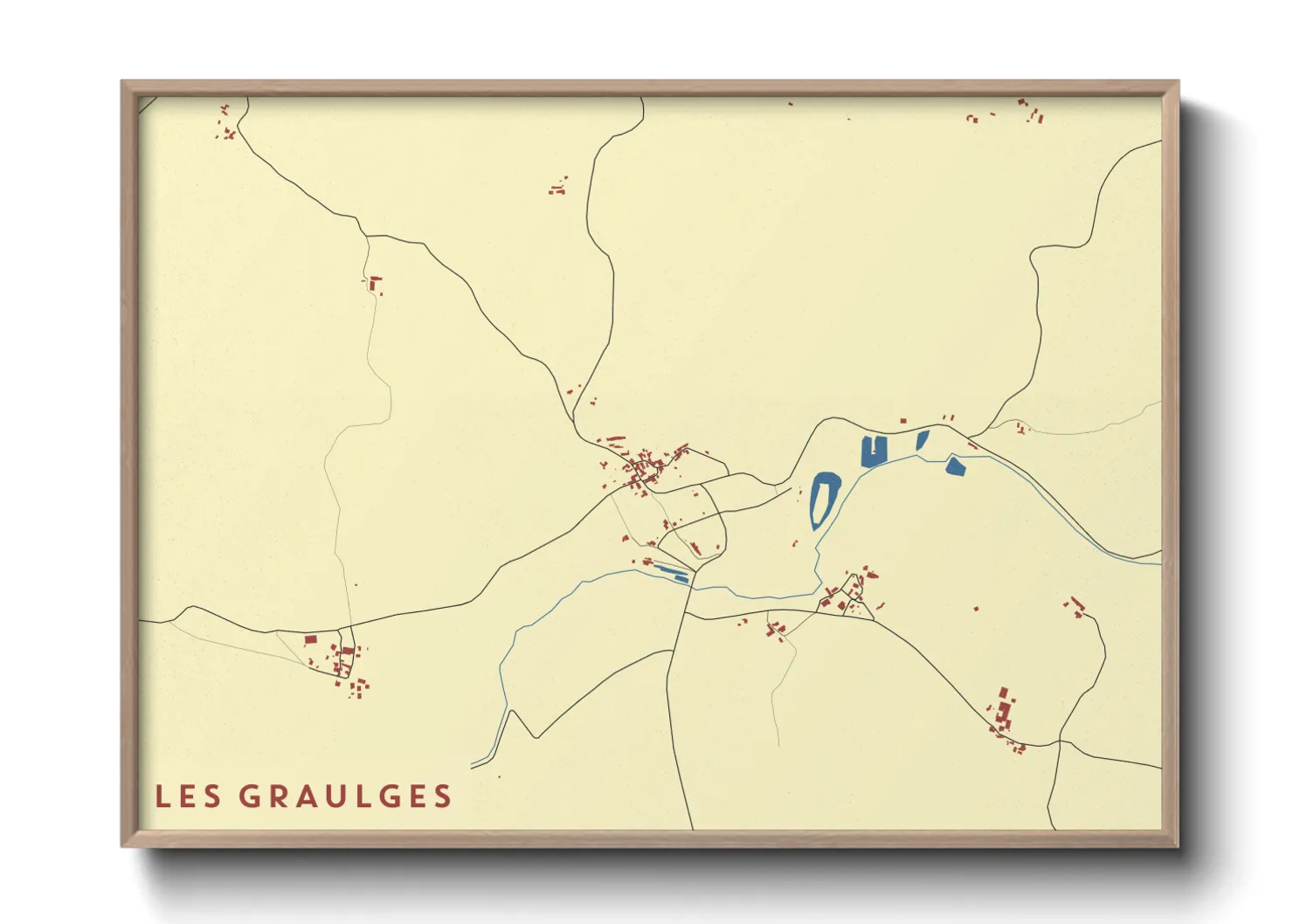 Une affiche de carte sur Les Graulges