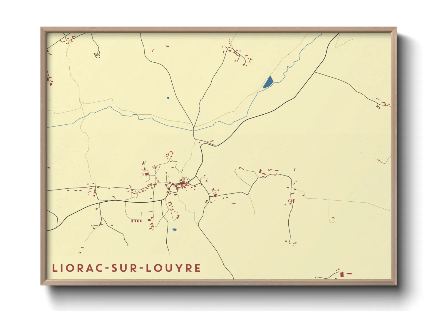 Une affiche de carte sur Liorac-sur-Louyre