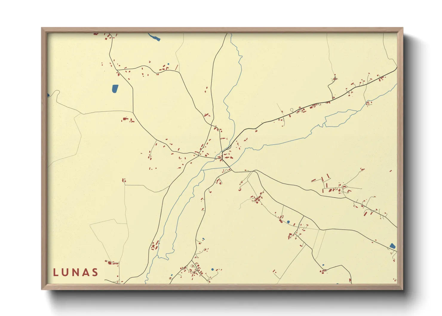 Une affiche de carte sur Lunas