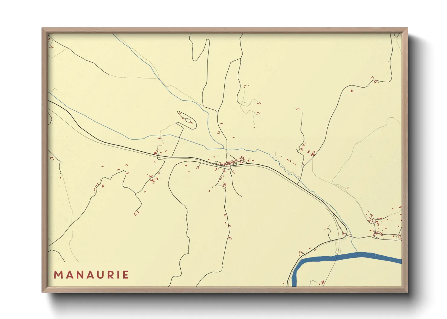 Une affiche de carte sur Manaurie
