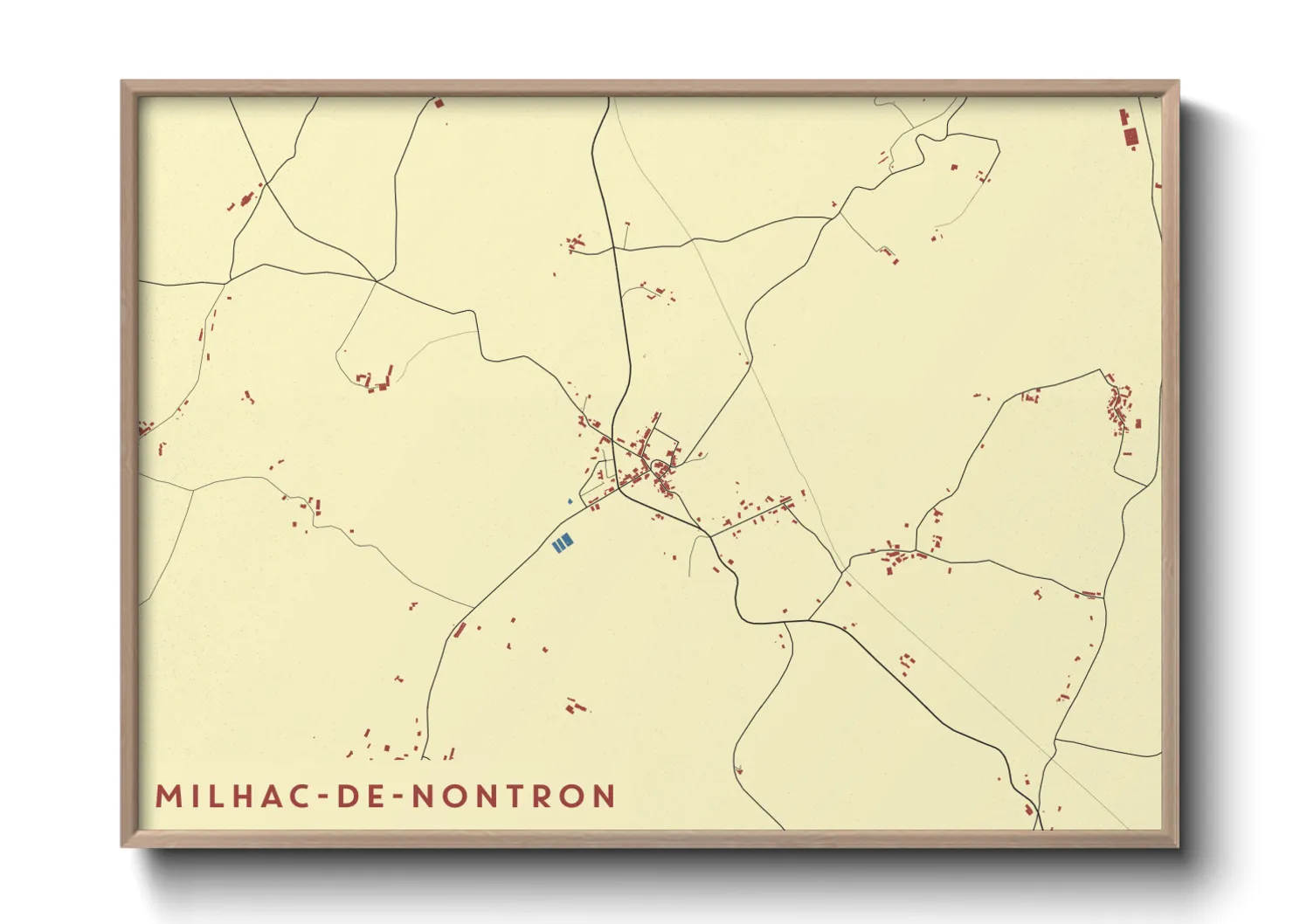 Une affiche de carte sur Milhac-de-Nontron