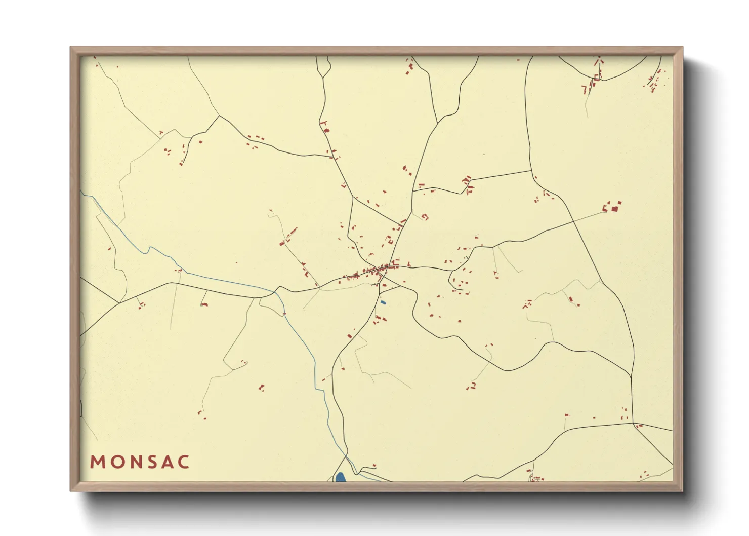 Une affiche de carte sur Monsac