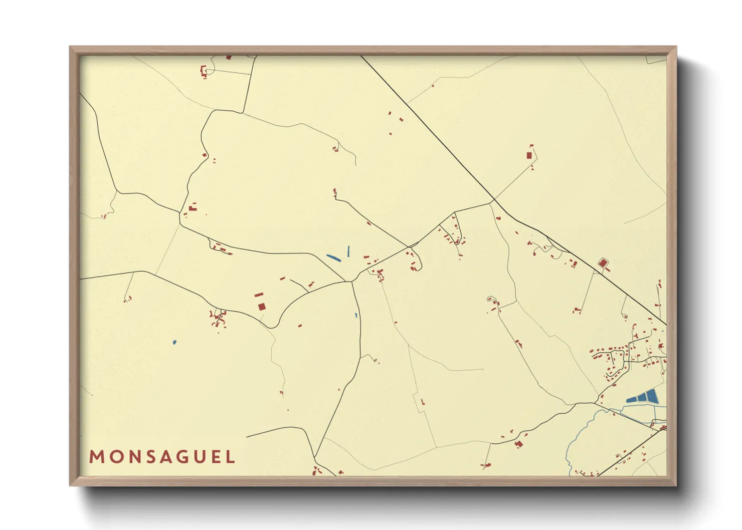 Une affiche de carte sur Monsaguel