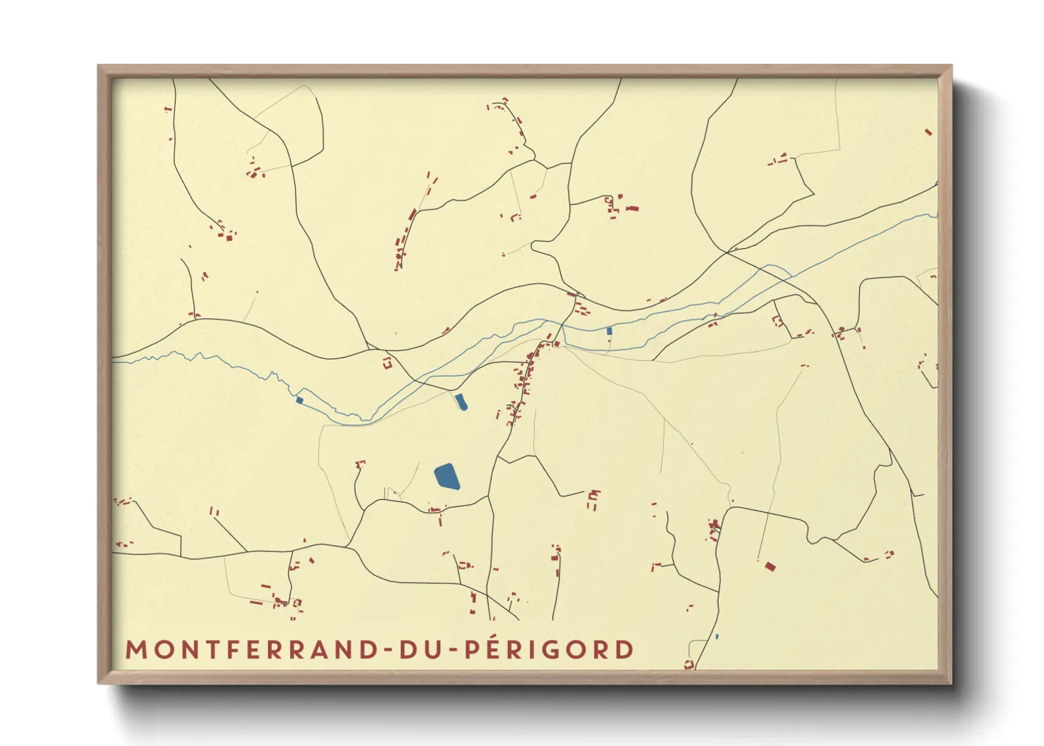 Une affiche de carte sur Montferrand-du-Périgord