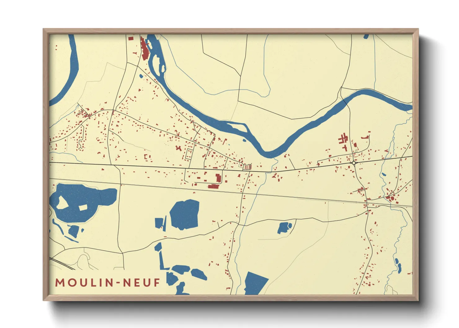 Une affiche de carte sur Moulin-Neuf