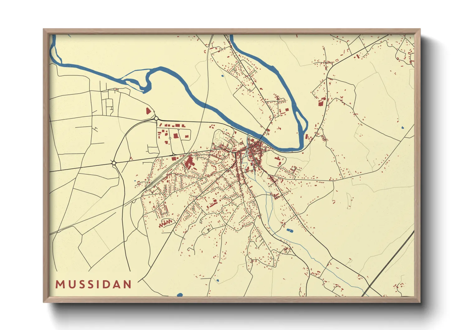 Une affiche de carte sur Mussidan