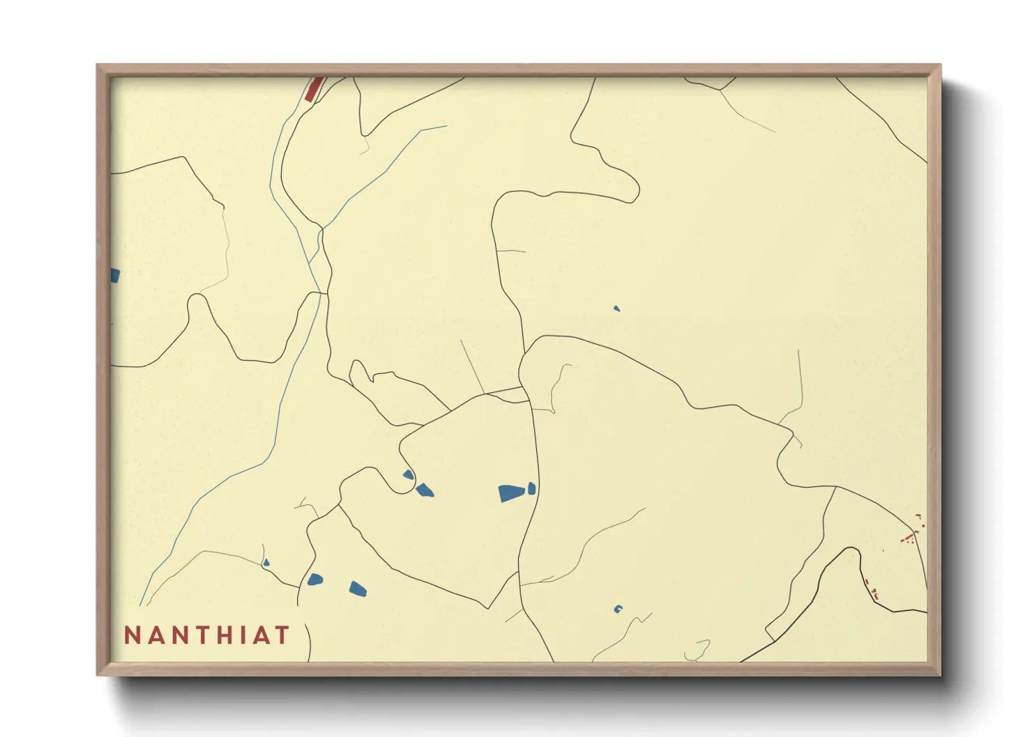 Une affiche de carte sur Nanthiat