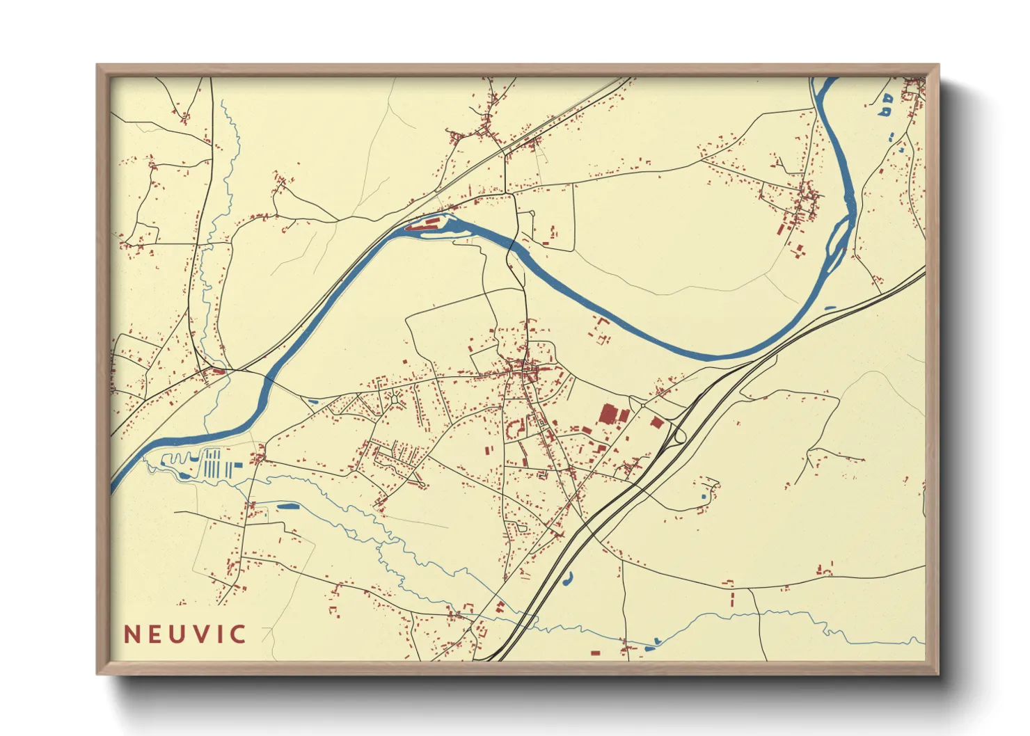 Une affiche de carte sur Neuvic