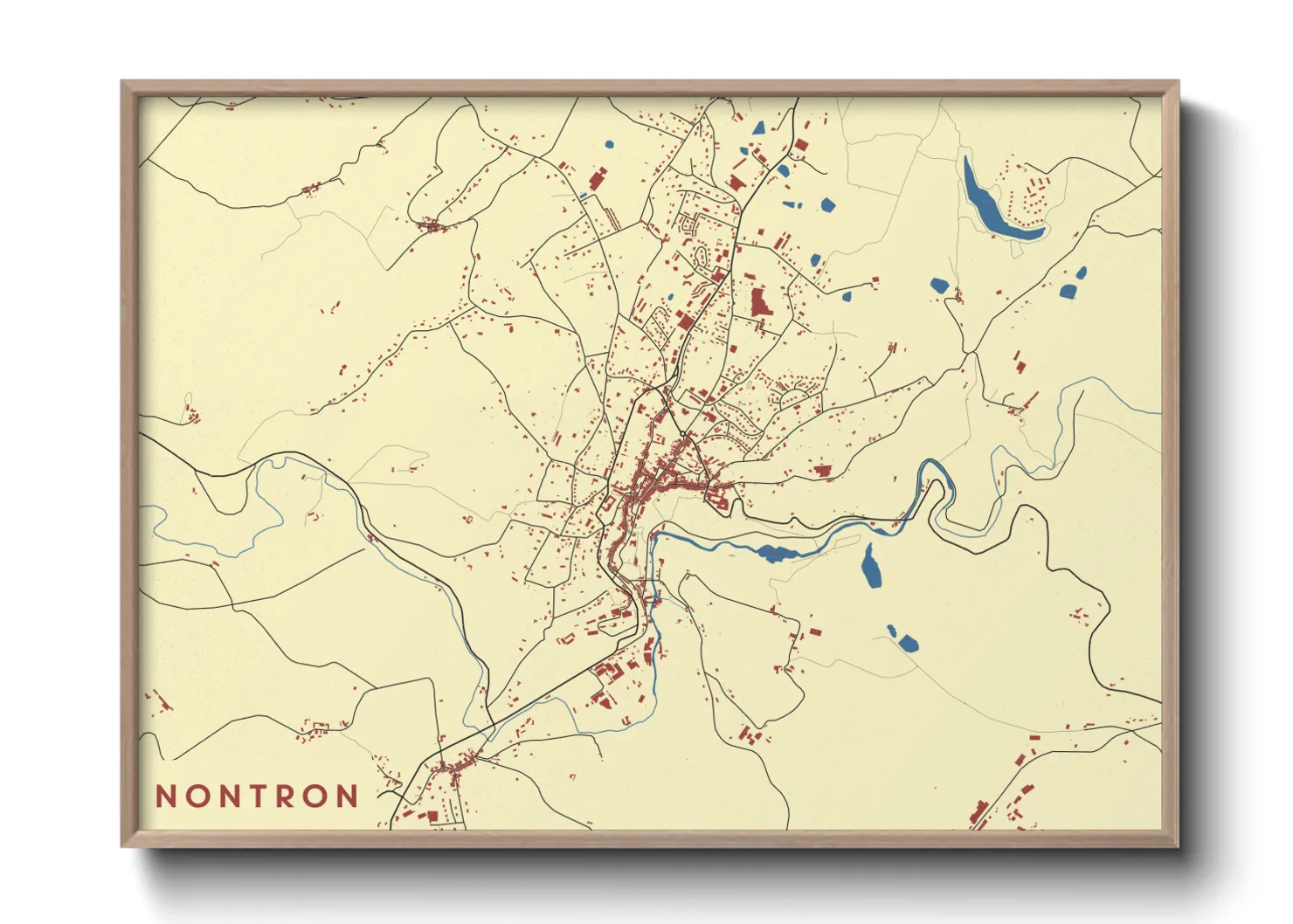Une affiche de carte sur Nontron
