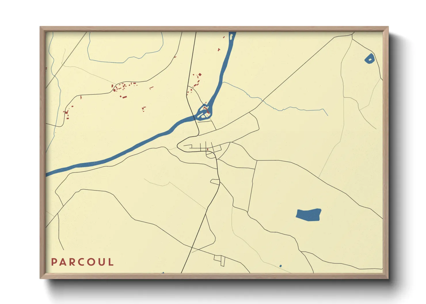 Une affiche de carte sur Parcoul