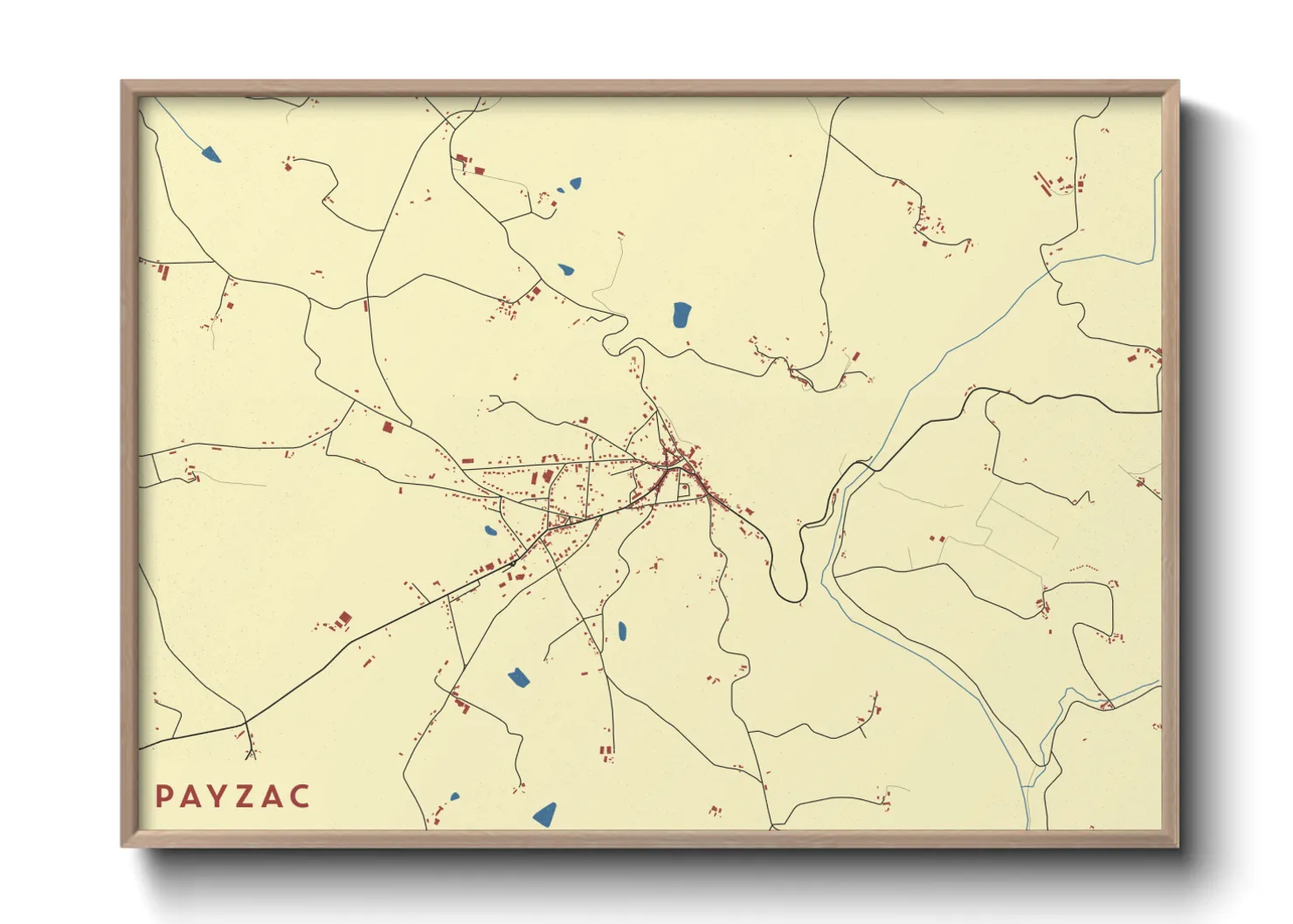 Une affiche de carte sur Payzac