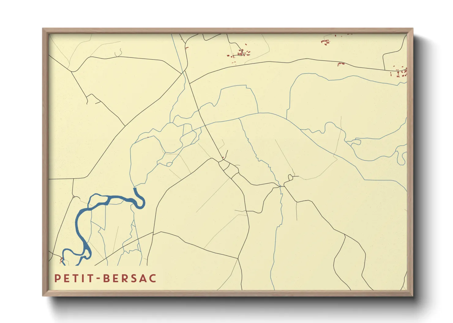 Une affiche de carte sur Petit-Bersac