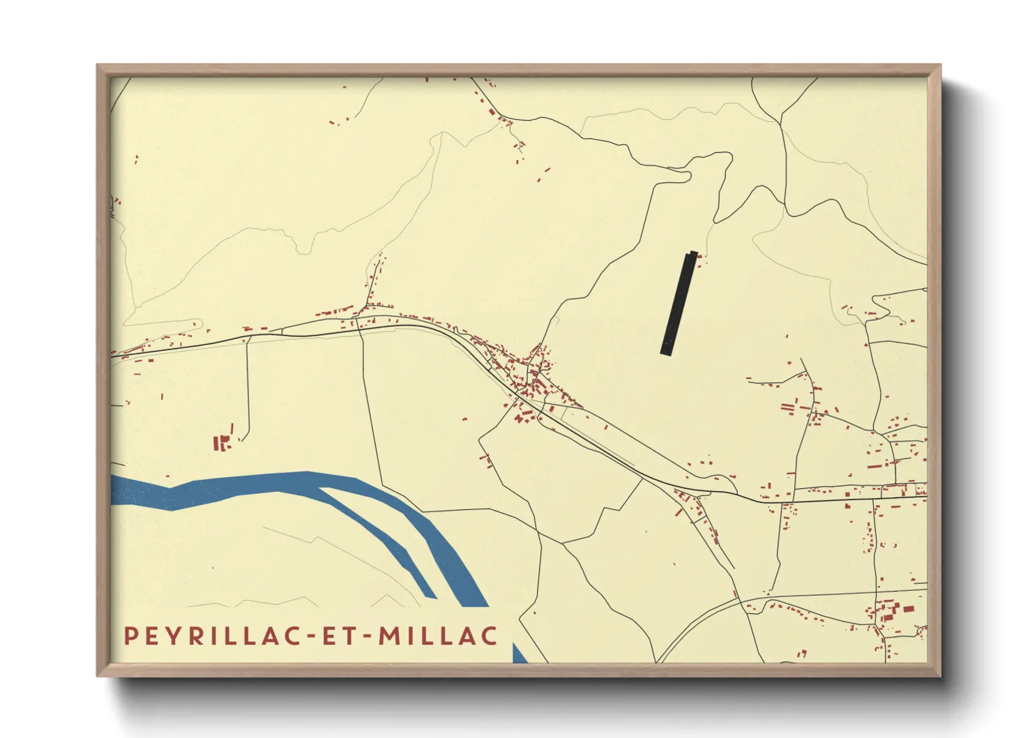 Une affiche de carte sur Peyrillac-et-Millac